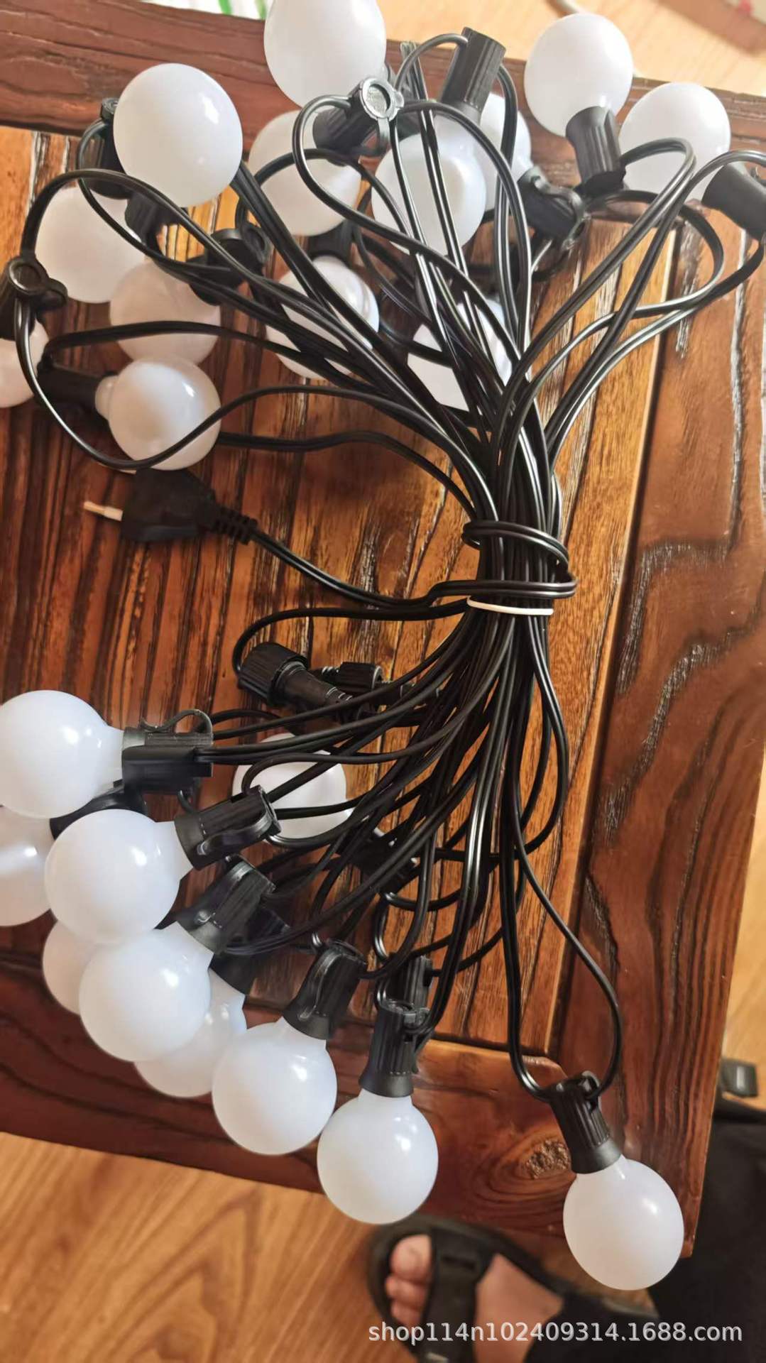 Cadena de Luces LED Solares G40, Energía Solar, Impermeable IP65, Control Remoto, para Exterior
