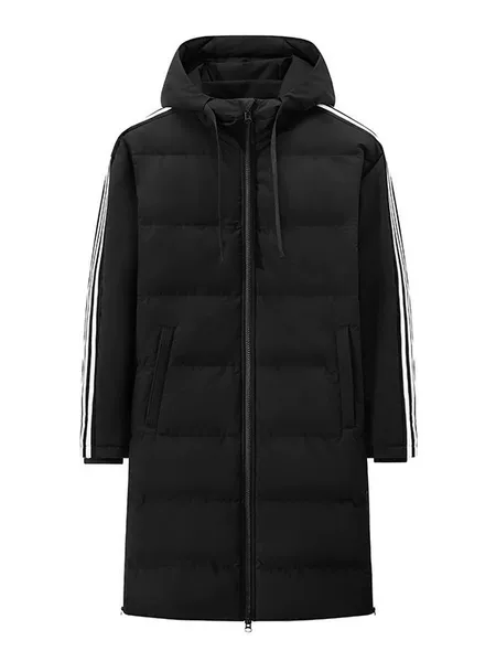 Thickened and lengthened over-the-knee Zhongshan cotton coat for men, 2026 new model, large size, autumn and winter, thickened, warm, casual, trendy, with hood
