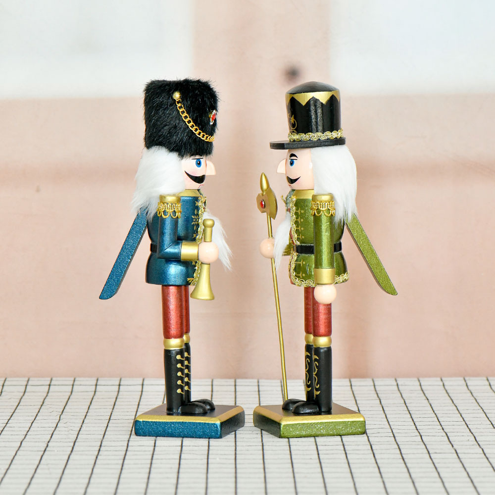 Inventario 10in estilo nórdico cascanueces decoraciones 25cm perlas adornos de Navidad nueces soldados marionetas