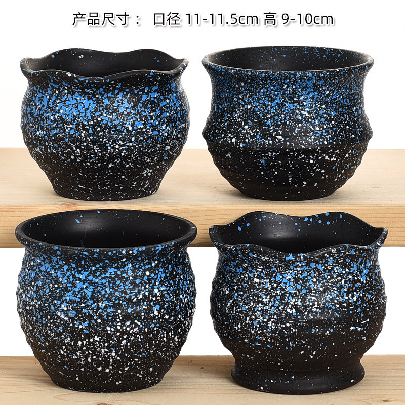 多肉植物の植木鉢卸売セラミック植物粗い陶器レトロ無地焼成紫砂クリエイティブ大小直径シンプルなクロスボーダー|undefined