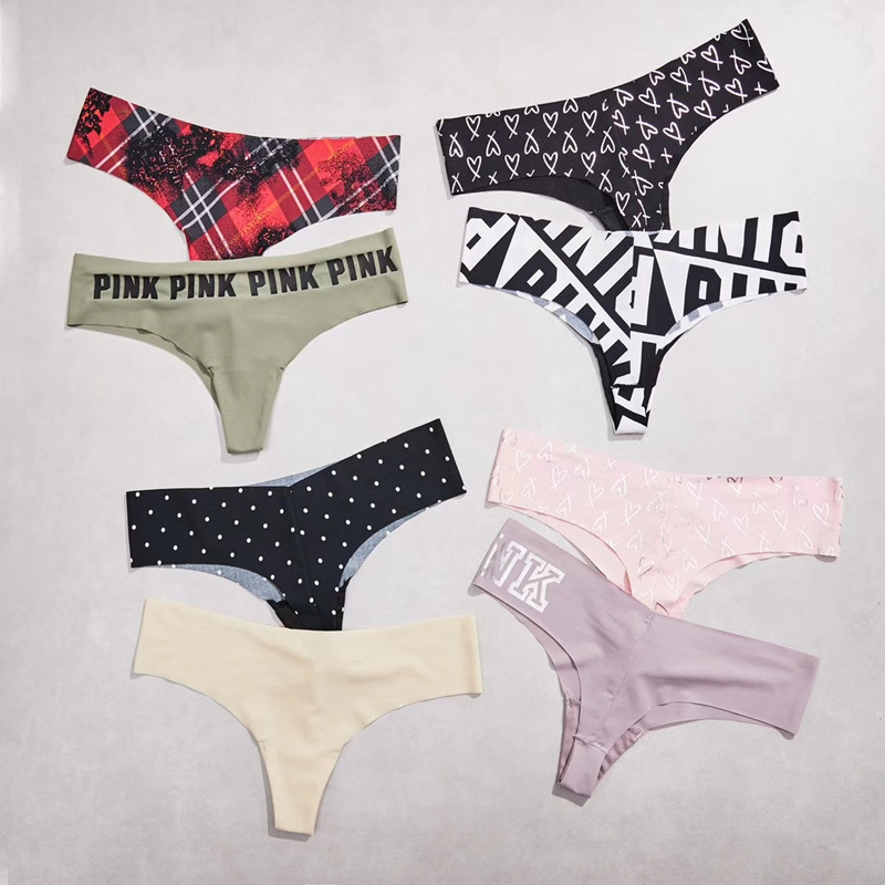 Europa y América Rosa carta amor deportes fitness yoga sin fisuras de seda del hielo sexy ropa interior las mujeres Tanga T Pantalones