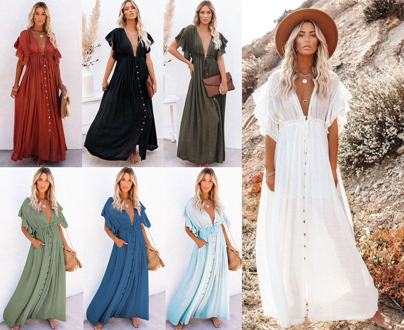 Dresses For Women 2023 Casual Summer Beach Loose Swing Sundress