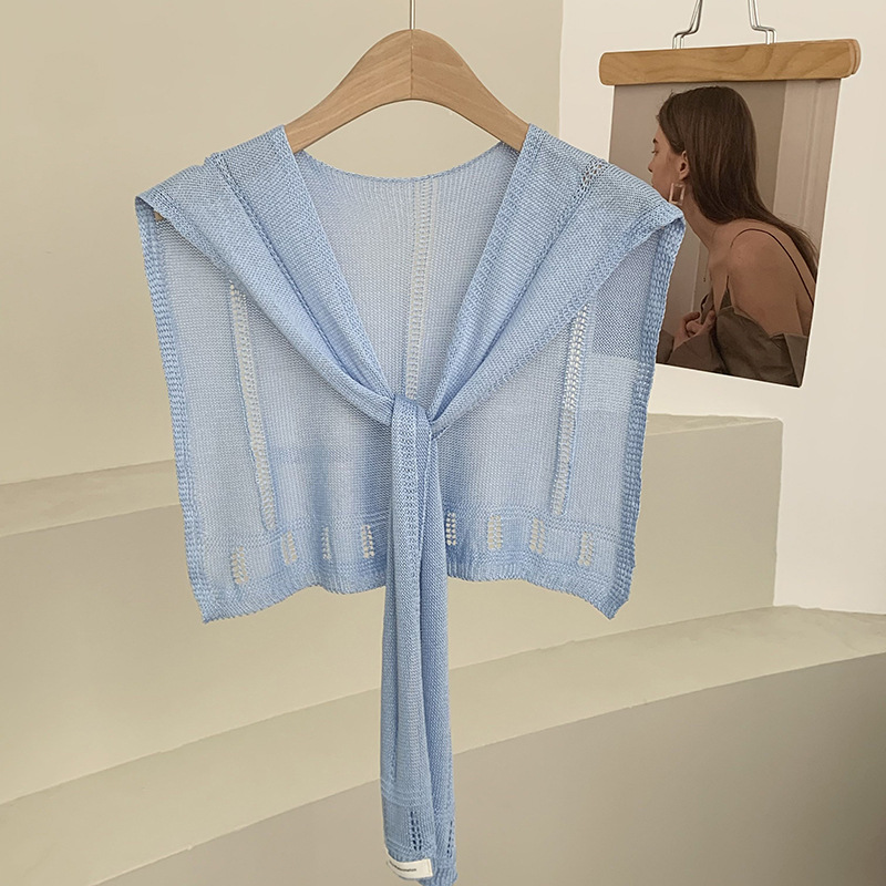 Chal de punto de alta calidad nueva bufanda multiusos en otoño, chal de color sólido con aire acondicionado, chaleco de cuello exterior