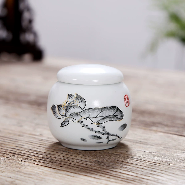 Mattic ink lotus tea jar