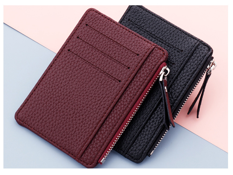 Women's Solid Color Pu Leather Zipper Card Holders display picture 3