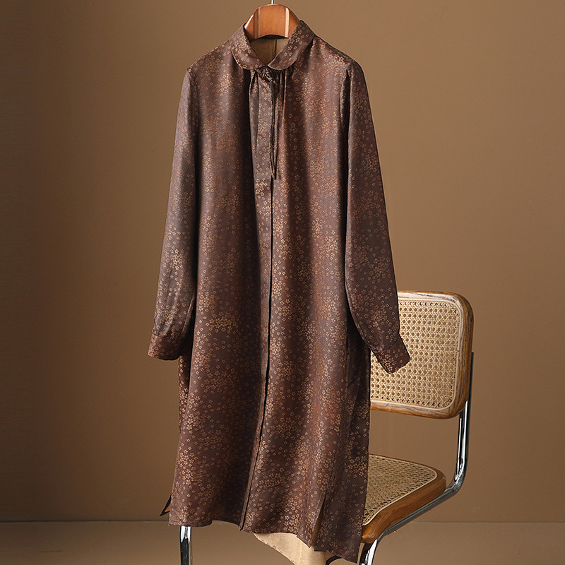 Mid-Length Shirt-Style High-End Xiangyun Silk Spring Dress 2026 New Model Women's Silk Dress