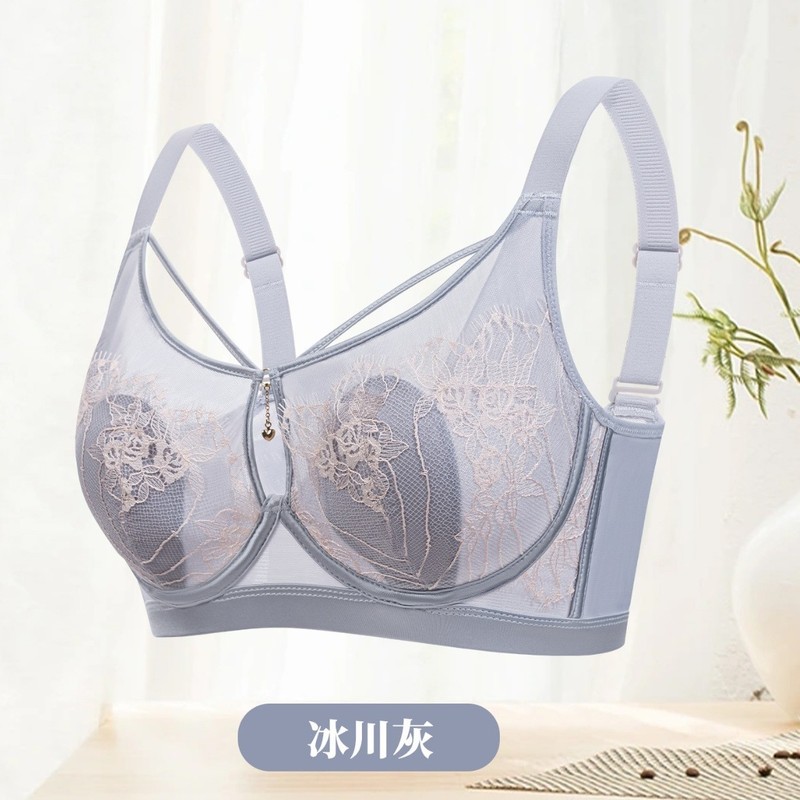 オーデイキ下着 大きな胸を小さく見せるブラジャー ノンワイヤー 夏用 通気性 快適 薄型 ウサギ耳カップ 軽量|undefined
