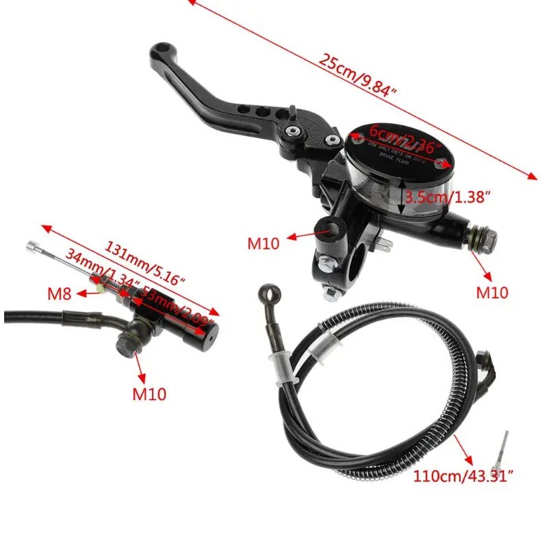 Motorcycle hydraulic clutch kit brake master cylinder for Honda Yamaha Kawasaki Suzuki off-road vehicle