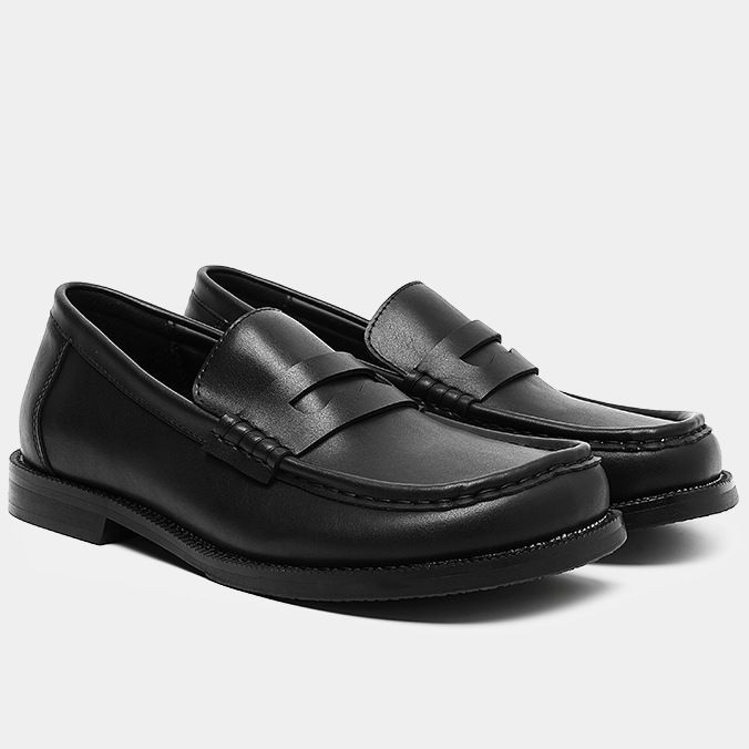 Marca de tendencia retro antiguo estilo de dinero cuadrado zapatos de Lefour retro veludo simple viaje ocio zapatos de cuero de hombre con cabeza inclinada