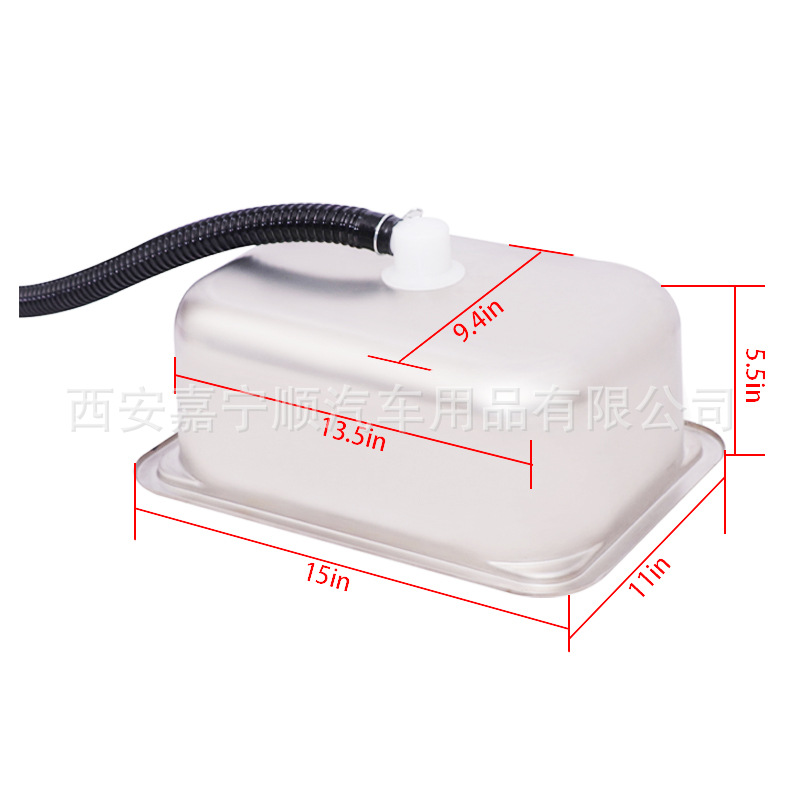 RV cuadrado pequeño tamaño fregadero con tabla de cortar fregadero oculto RV cocina fregadero 304 acero inoxidable