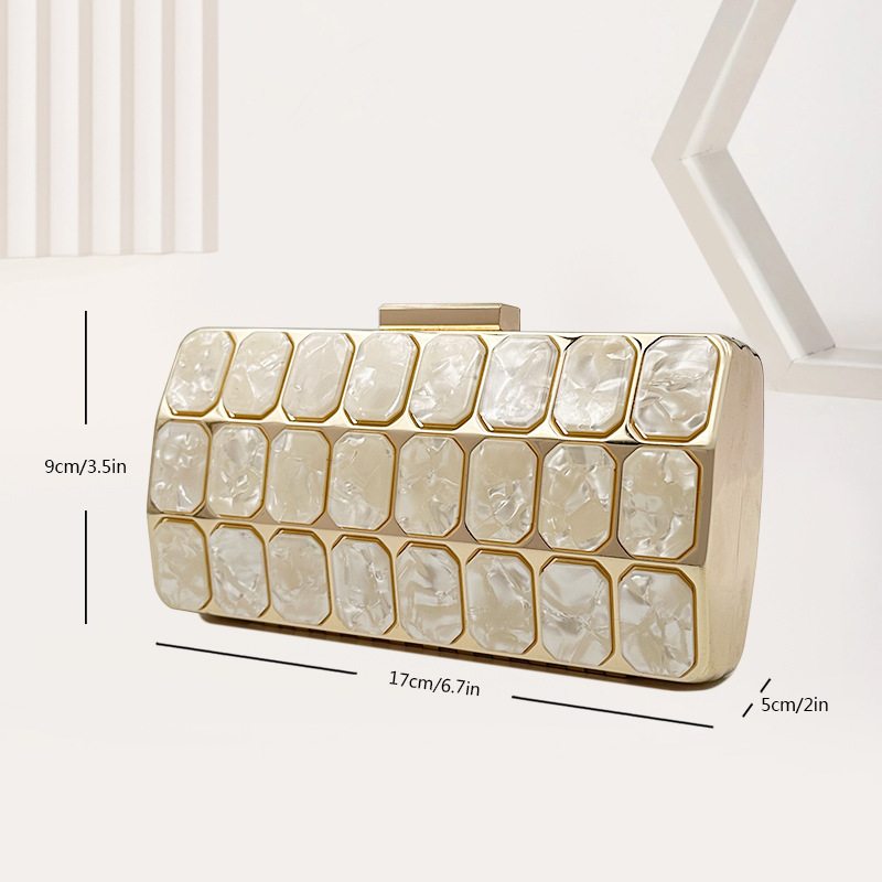 304g Weight Arylic Geometric Square Evening Bags