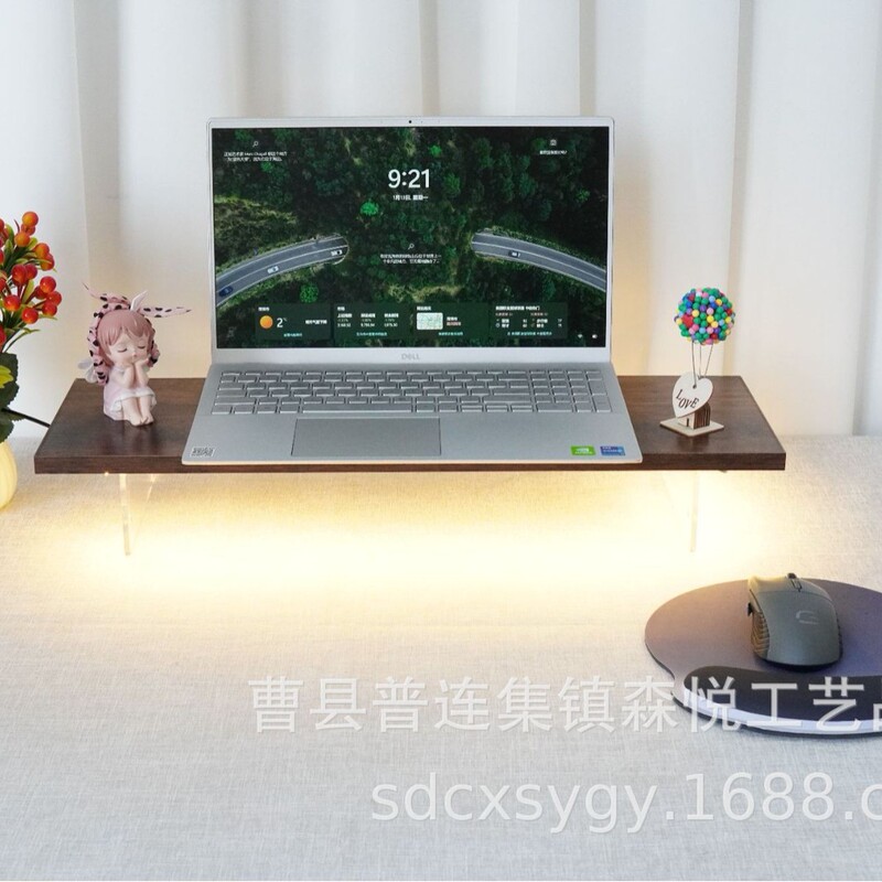 Simple Acrylic Suspension Computer Monitor Height Rack Solid Wood Flat Panel Office Computer Height Rack Solid Wood