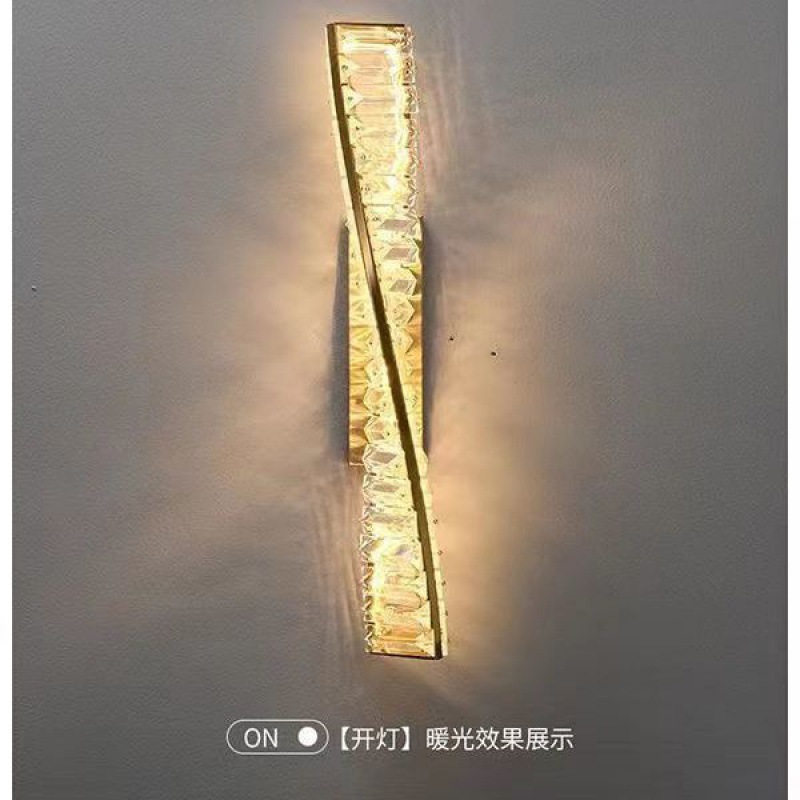 Luz sala de estar moderna lámpara de cristal de fondo de estilo de barra roja lujo red lámpara de pared de dormitorio nuevo estilo de fondo de pared simple