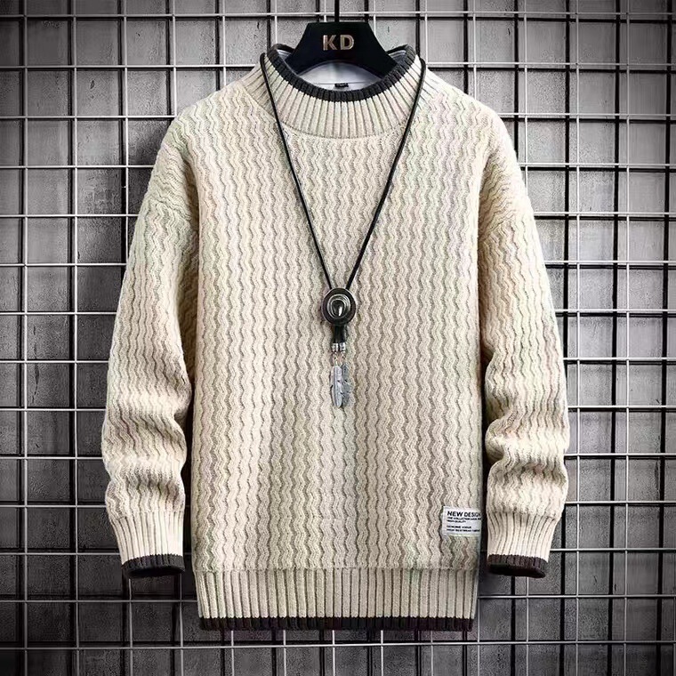 Cross-Border Youth Half-Turtleneck Pullover Sweater for Men, Warm and Thick Long-Sleeve Knitwear, 2026 New Men's Autumn Fashion