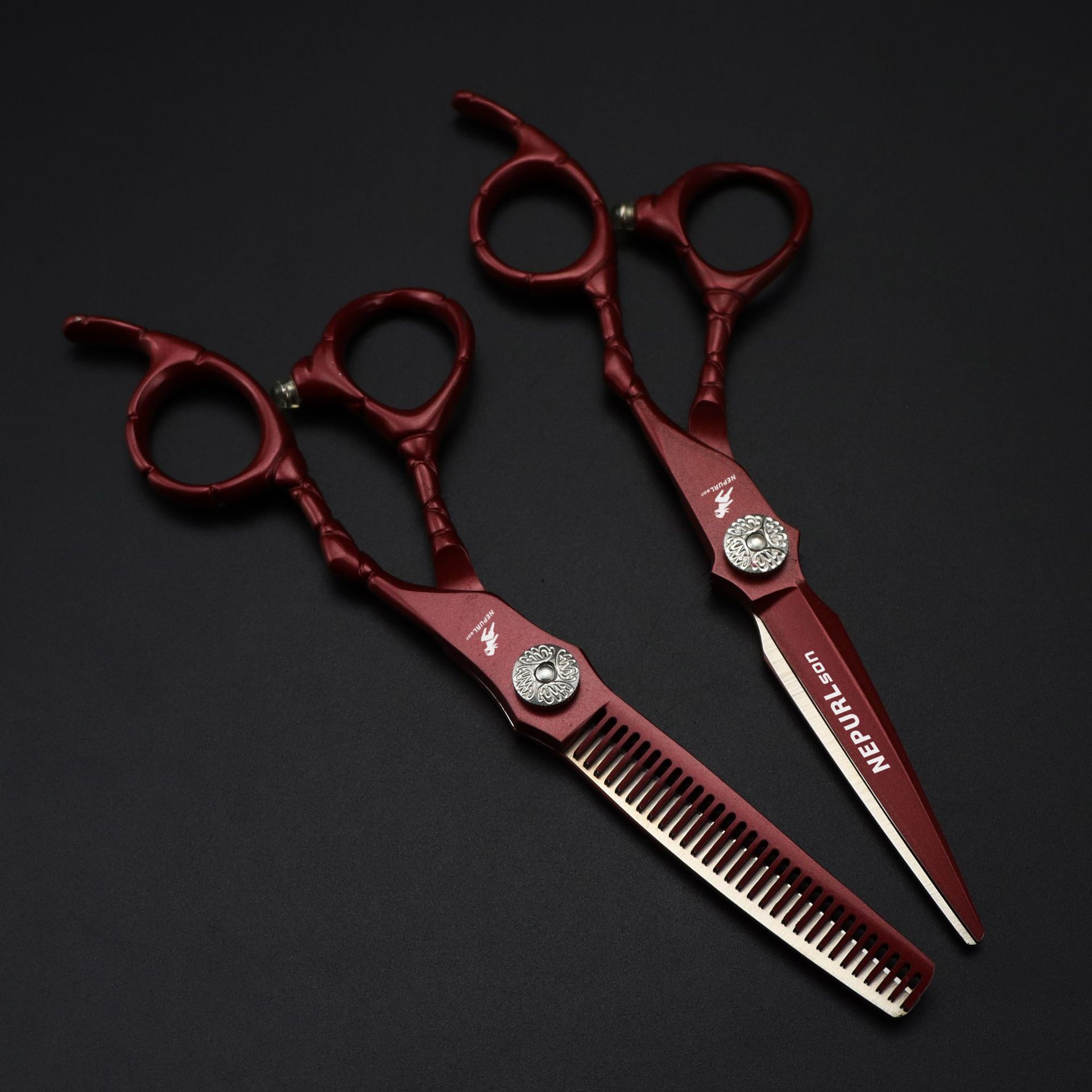 Professionelle Friseurschere Im Krokodilleder-design Rot_voghion.com