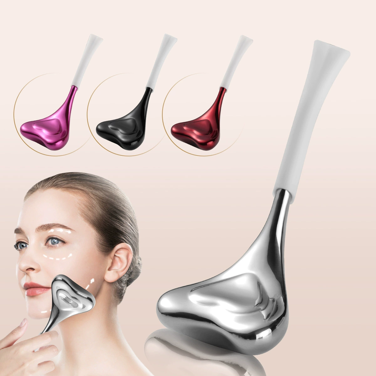 304 из нержавеющей стали ледяной шар для лица глаз лифтинг косметический инструмент для холодного компресса Уплотнительный массаж лица из нержавеющей стали ледяной молот