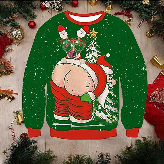 Regular Sleeve Sleeve Type Polyester Fabric Type Wholesale Unisex Polyester Christmas Santa Claus Long Sleeve Printing Hoodies & Sweatshirts