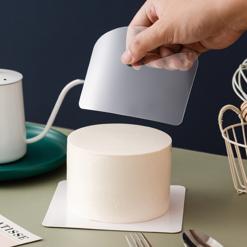 5 transparent plastic cake spatulas, half-round spatulas, frosting spatulas, icing spatulas, batter spatulas, baking tools