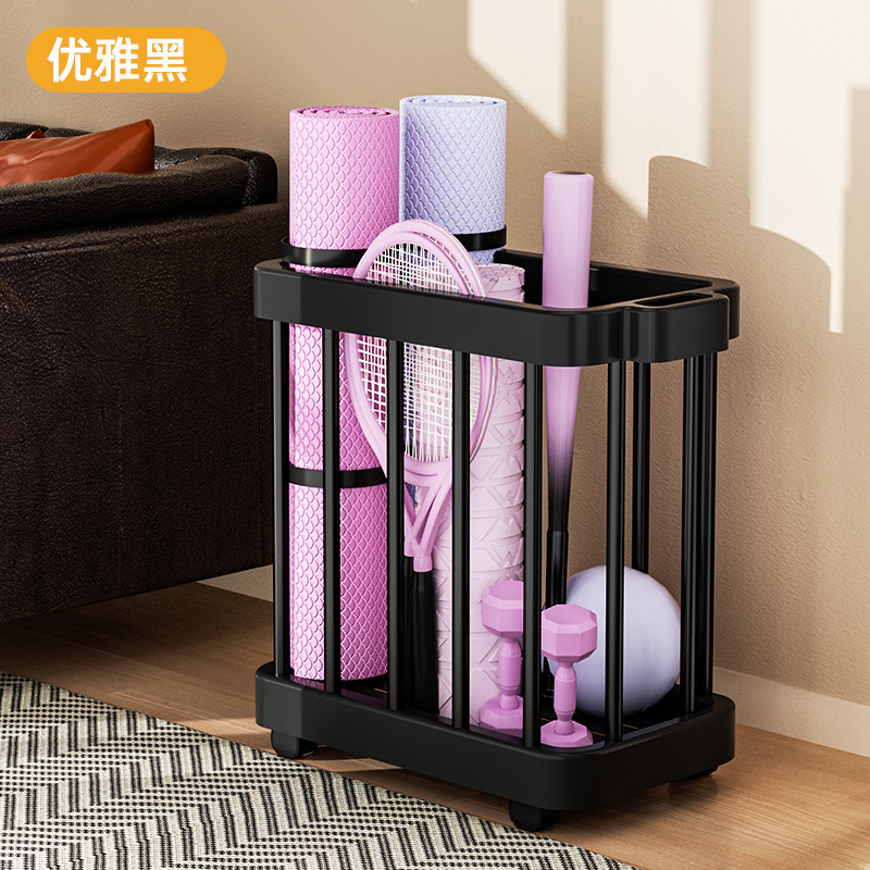 简约脏衣服收纳篮筐瑜伽健身器材收纳筐塑料带轮浴室储物收纳车|undefined