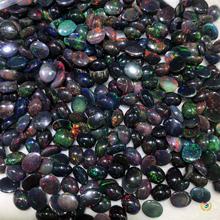 ✅天然黑欧泊裸石戒面黑蓝澳宝椭圆形蛋白石平底蛋面opal火欧泊工