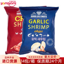 韩国进口FINUTE趣莱福袋装鲜虾片 便利店膨化网红零食批发82gTJ