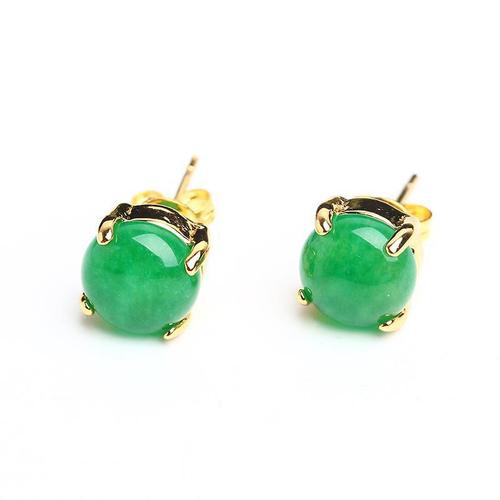  New Japanese/Korean S925 Pure Silver Needle Pendant Earrings for Women, Emerald Green Zircon Stone Earrings, Exquisite and Simple Style