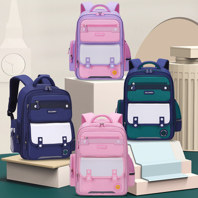 爆款书包批发小学生书包1-9年级英伦双肩背包男女儿童减负护脊厂|ru