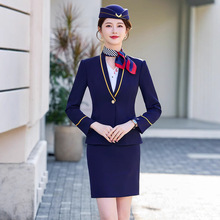 铁路空姐制服职业装套装女机长服装空少制服高铁航空乘务员工作服