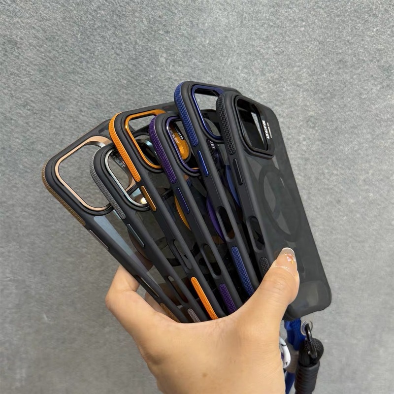 镜头支架手机壳适用苹果17promax磁吸iPhone15高级感透明简约1314|undefined
