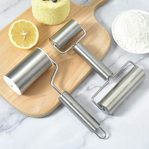 Manufacturer wholesale stainless steel movable roller household rolling pin baking dumpling bun wrapper kitchen tool