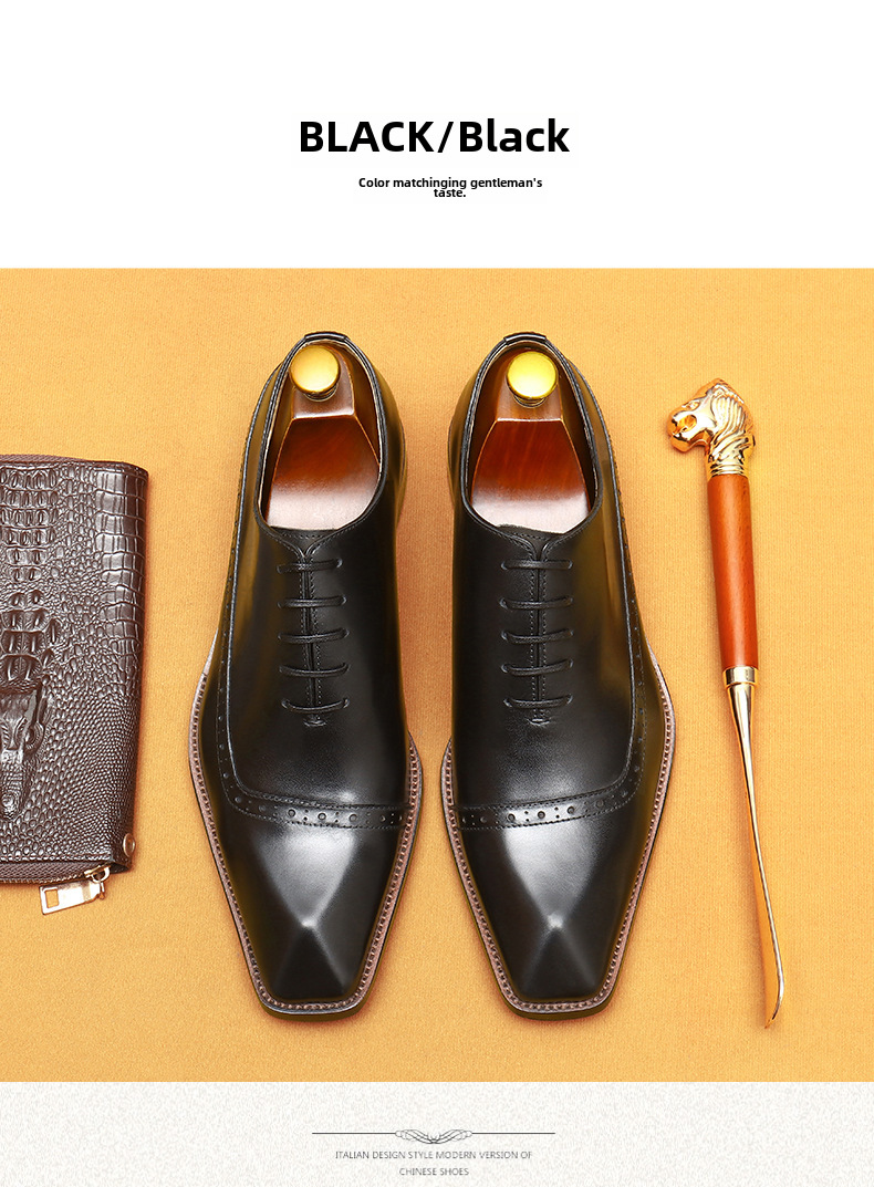 Cross-border E-Commerce Foreign Trade Leather Shoes men's Leather British Brock Carved Business Dress Oxford Shoes men shoe_vogvips.com