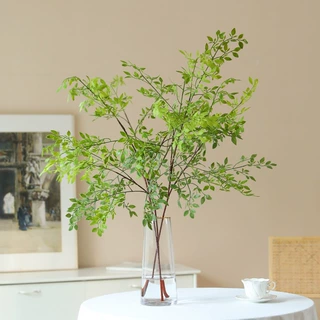 假花绢花批发仿真绿植南天竹影棚造景酒店花艺软装饰摆件植物