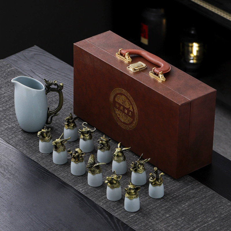 Керамические двенадцать знаков зодиака набор подарочных коробок для вина Бытовой винный разделитель стакан для вина