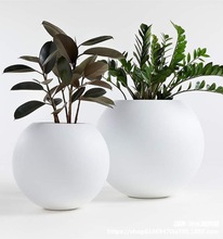 Yl玻璃钢圆形花盆商场球形花钵创意户外步行街异形花箱花器组合其