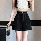 变形策大码女装胖妹妹mm夏季牛仔短裤女遮肚显瘦宽松阔腿裤2024，女装牛仔裤，变形策服饰