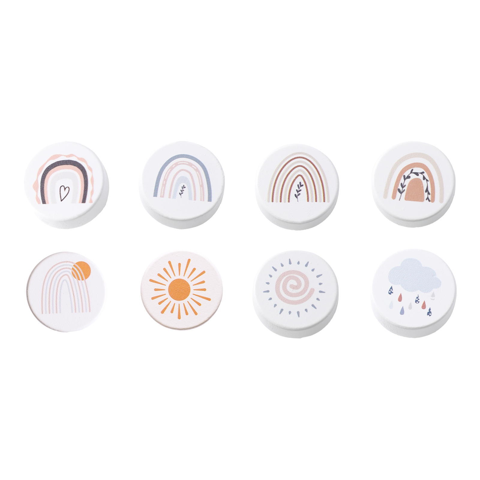 Estilo nórdico de madera lindo Arco Iris forma animal redondo cajón perilla multifuncional muebles cajón manija perilla