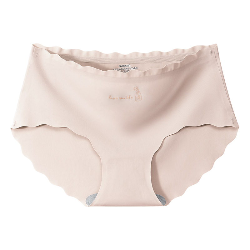 Hielo de seda sin costuras antibacteriano algodón entrepierna niña nueva cintura media verano pantalones finos transpirables bragas de mujer