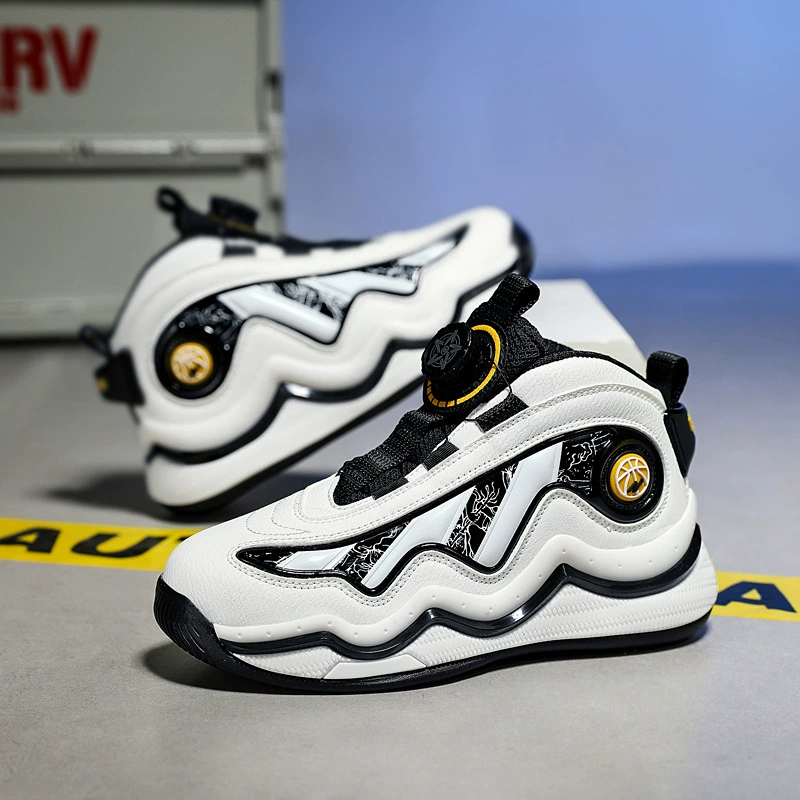 Мужская обувь весна и осень 2024 новые детские баскетбольные кроссовки вращающиеся пуговицы