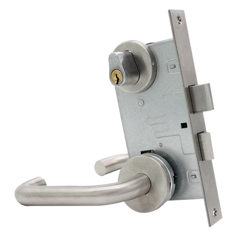 Cerradura de manija en forma de U para puerta cortafuego de acero inoxidable 304 estándar nacional, cerradura para puerta de conducto, cerradura para puerta de paso.