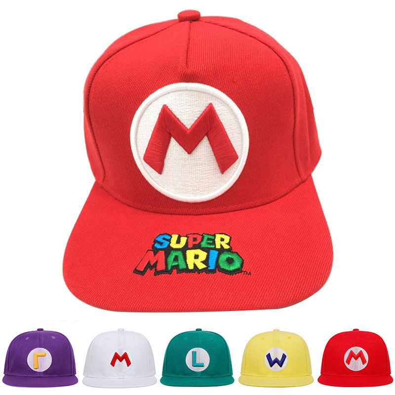 Trendy Hip Hop Mario Baseball Cap Cartoon Casual Hat Summer Fashion Embroidered Letter Sunshade Sunscreen Hat