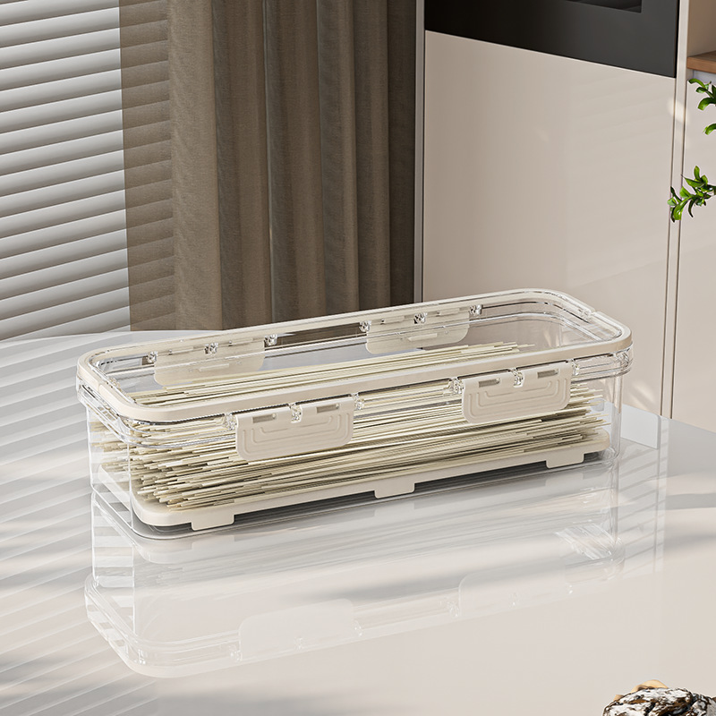 Caja de almacenamiento de fideos rectangulares Caja de almacenamiento de fideos refrigerador de plástico con cubierta Caja de sellado de fideos colgantes de alimentos de cocina image 6