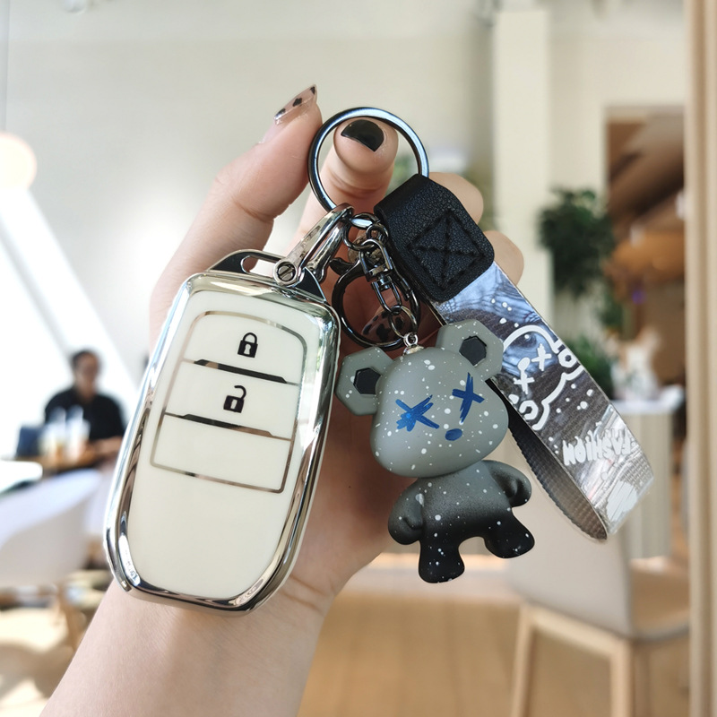 適用於豐田卡羅拉鑰匙套凱美瑞車雷凌榮放rav4扣chr漢殼威蘭達包