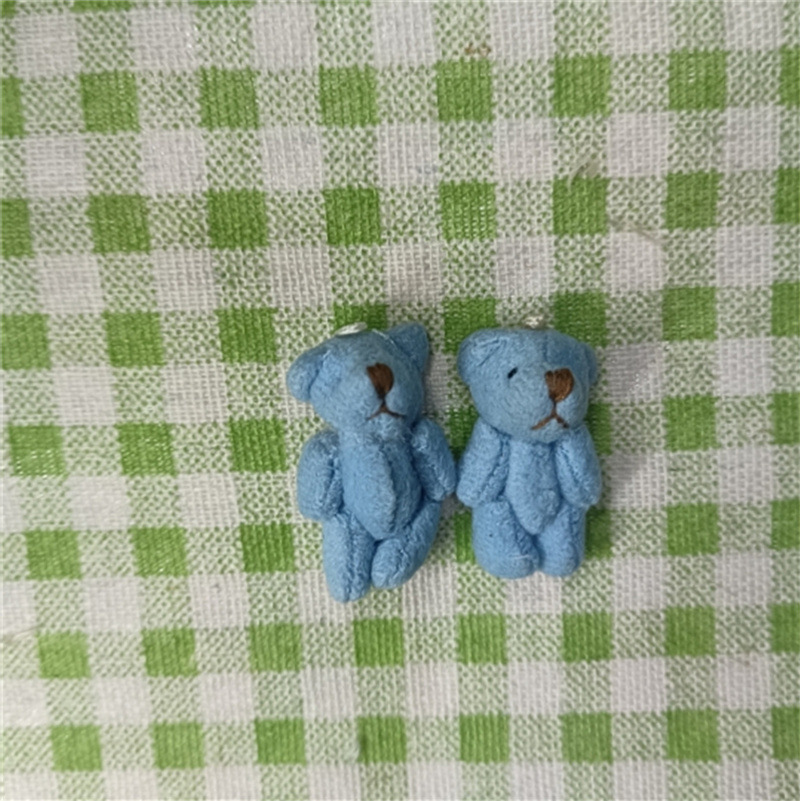 3cm 파란색 털실 곰인형