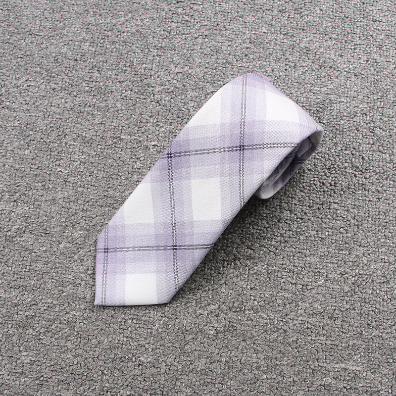 幻彩紫间白格领带