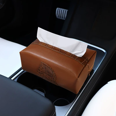 Car tissue box/set – Tissue Box - lucky-horsecrocodile-patternbrown