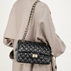 Leather chain, fashionable one-shoulder bag, phone bag, cowhide, Chanel style, genuine leather