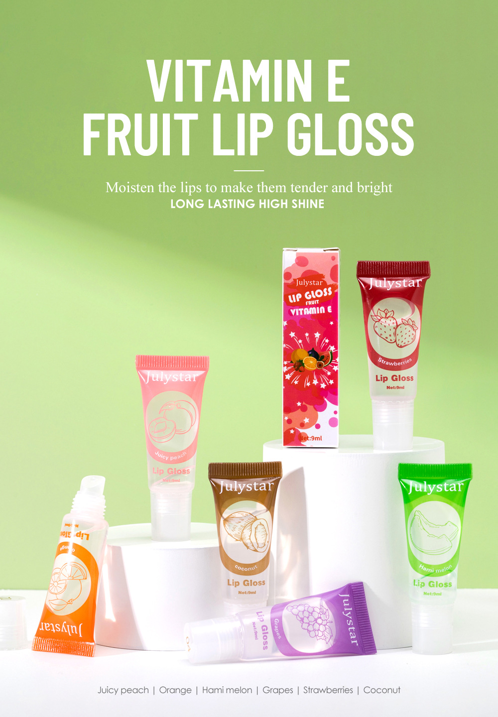 Julystar Multi-Color Fruit-Flavored Hydrating Lip Balm details Picture
