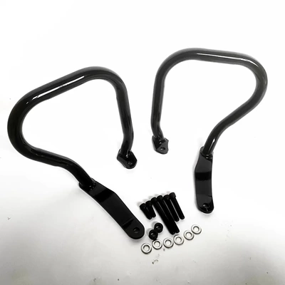 Applicable to Harley Luwei st Modified Side Box Bars Luwei S ST Atom Gliding Rear Bumper Protection Bars Anti-fall Bars (Motorcycle bumper) - black-pair