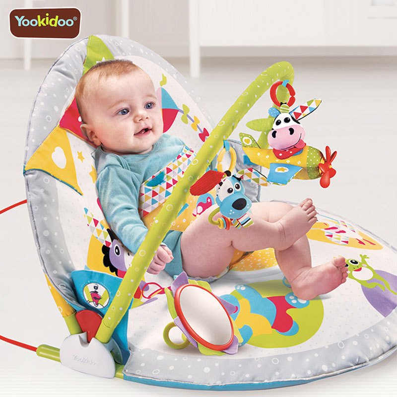 幼奇多Yookidoo机器人黑白毡婴儿音乐多功能游戏毯儿童健身架玩具