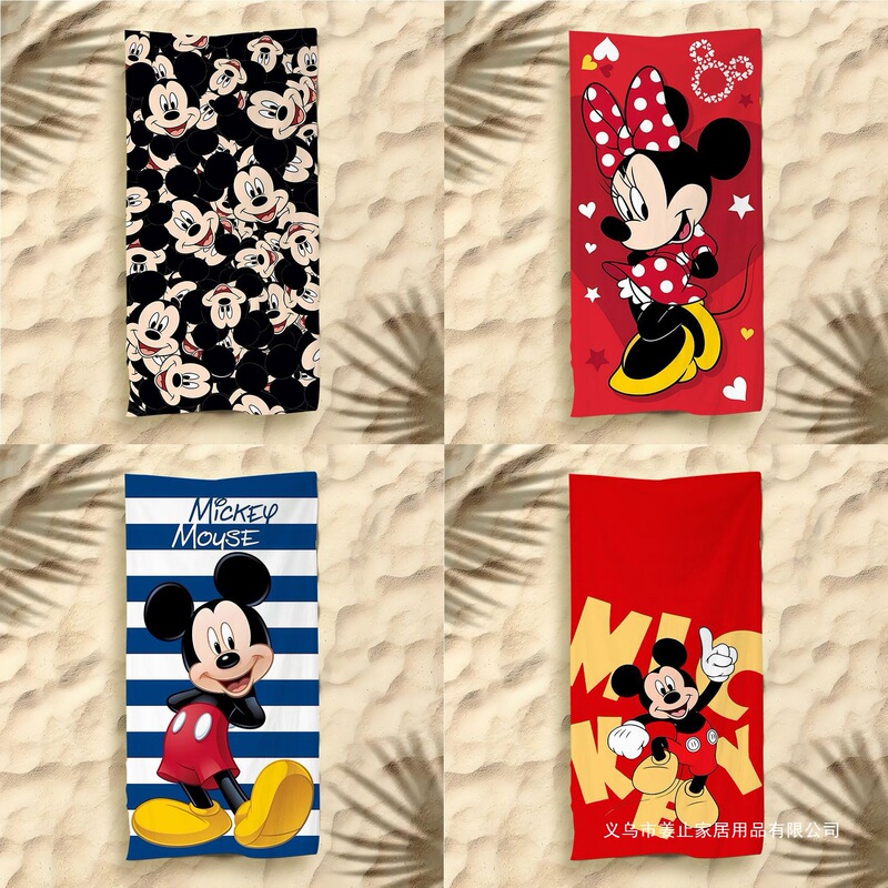 New Cross-Border Jit Dropshipping Mickey Beach Towel, Cute Mickey Mouse Cartoon Microfiber Printed Beach Towel New Cross-Border Jit Dropshipping Mickey Beach Towel, Cute Mickey Mouse Cartoon Microfiber Printed Beach Towel